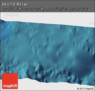 Satellite 3D Map of the Area around 13° 13' 56" N, 145° 25' 30" E