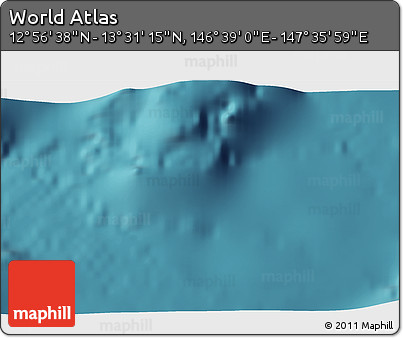 Satellite 3D Map of the Area around 13° 13' 56" N, 147° 7' 30" E