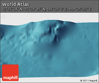 Satellite 3D Map of the Area around 13° 13' 56" N, 147° 7' 30" E