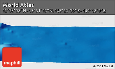 Physical Panoramic Map of the Area around 13° 13' 56" N, 148° 49' 29" E