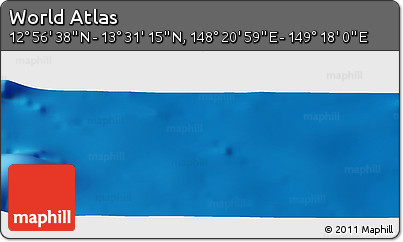 Physical Panoramic Map of the Area around 13° 13' 56" N, 148° 49' 29" E