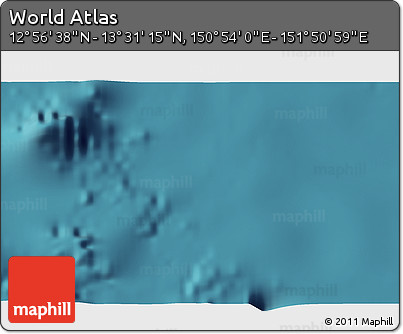 Satellite 3D Map of the Area around 13° 13' 56" N, 151° 22' 30" E