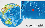 Physical Location Map of the area around 13° 13' 56" N, 153° 4' 29" E