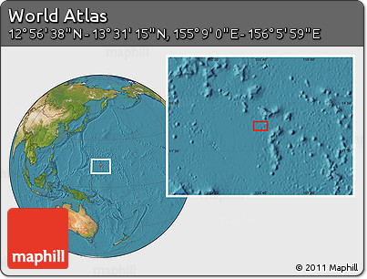Satellite Location Map of the Area around 13° 13' 56" N, 155° 37' 30" E