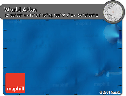 Physical Map of the Area around 13° 13' 56" N, 155° 37' 30" E