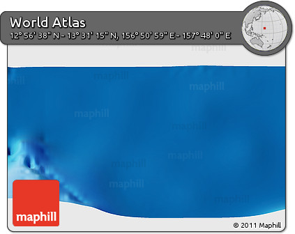 Physical 3D Map of the Area around 13° 13' 56" N, 157° 19' 29" E