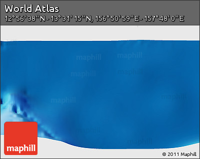 Physical 3D Map of the Area around 13° 13' 56" N, 157° 19' 29" E