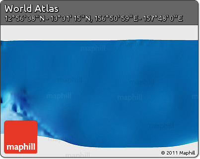 Physical 3D Map of the Area around 13° 13' 56" N, 157° 19' 29" E