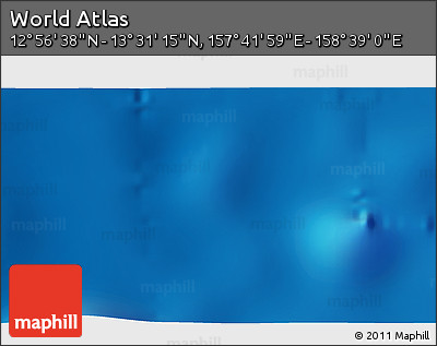 Physical 3D Map of the Area around 13° 13' 56" N, 158° 10' 30" E