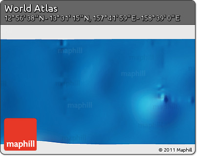 Physical 3D Map of the Area around 13° 13' 56" N, 158° 10' 30" E