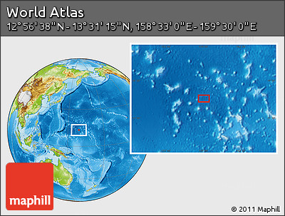 Physical Location Map of the Area around 13° 13' 56" N, 159° 1' 30" E