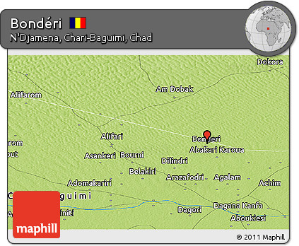 Physical Panoramic Map of Bondéri