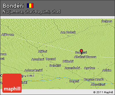 Physical Panoramic Map of Bondéri