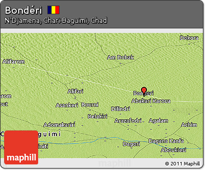 Physical Panoramic Map of Bondéri