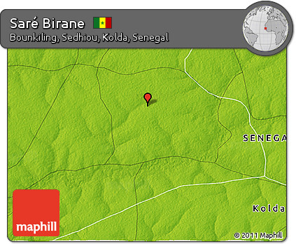 Physical 3D Map of Saré Birane