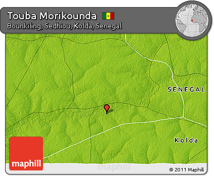 Physical 3D Map of Touba Morikounda