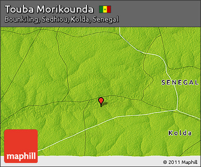 Physical 3D Map of Touba Morikounda