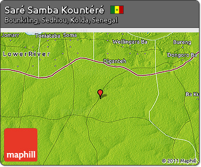 Physical 3D Map of Saré Samba Kountéré