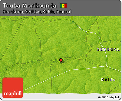 Physical 3D Map of Touba Morikounda