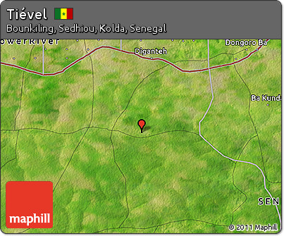 Satellite 3D Map of Tiével