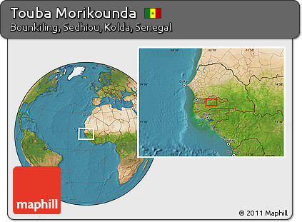 Satellite Location Map of Touba Morikounda