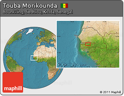 Satellite Location Map of Touba Morikounda