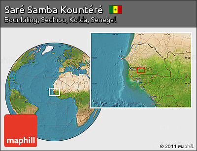Satellite Location Map of Saré Samba Kountéré