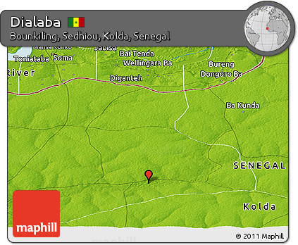 Physical Panoramic Map of Dialaba