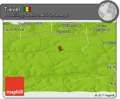 Physical Panoramic Map of Tiével