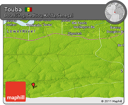 Physical Panoramic Map of Touba