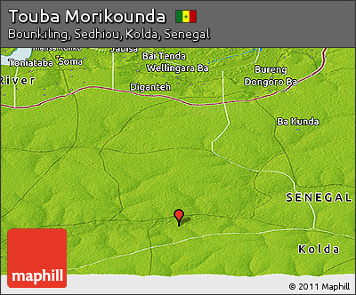 Physical Panoramic Map of Touba Morikounda