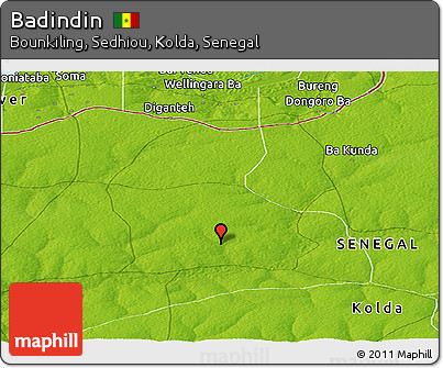 Physical Panoramic Map of Badindin