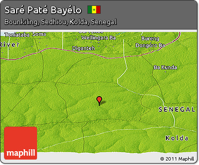 Physical Panoramic Map of Saré Paté Bayélo