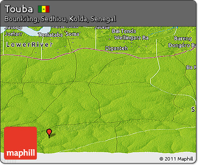 Physical Panoramic Map of Touba
