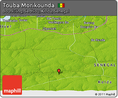 Physical Panoramic Map of Touba Morikounda