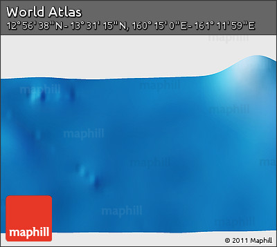Physical 3D Map of the Area around 13° 13' 56" N, 160° 43' 29" E