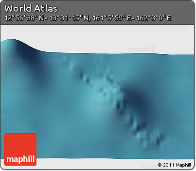 Satellite 3D Map of the Area around 13° 13' 56" N, 161° 34' 29" E