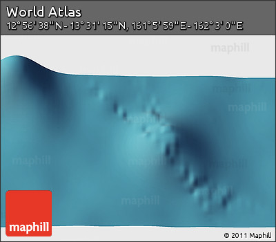 Satellite 3D Map of the Area around 13° 13' 56" N, 161° 34' 29" E