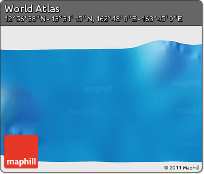 Physical 3D Map of the Area around 13° 13' 56" N, 163° 16' 30" E