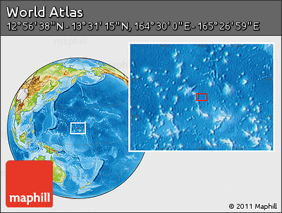 Physical Location Map of the Area around 13° 13' 56" N, 164° 58' 29" E