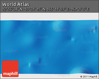 Physical 3D Map of the Area around 13° 13' 56" N, 166° 40' 30" E