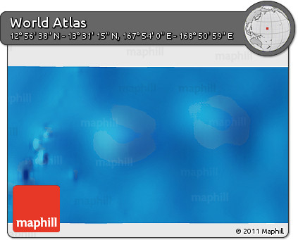 Physical 3D Map of the Area around 13° 13' 56" N, 168° 22' 30" E