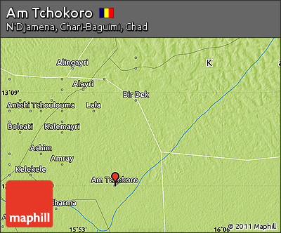 Physical Map of Am Tchokoro