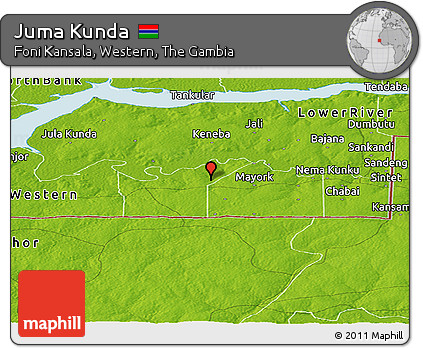 Physical Panoramic Map of Juma Kunda