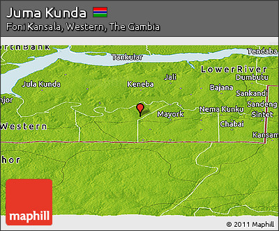 Physical Panoramic Map of Juma Kunda