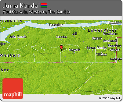 Physical Panoramic Map of Juma Kunda