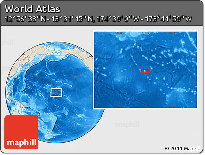 Shaded Relief Location Map of the Area around 13° 13' 56" N, 174° 10' 30" W