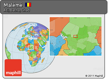 Political Location Map of Malémé