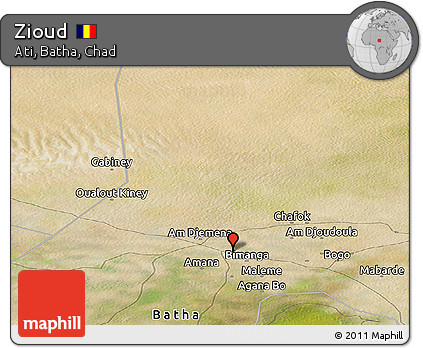 Satellite Panoramic Map of Zioud