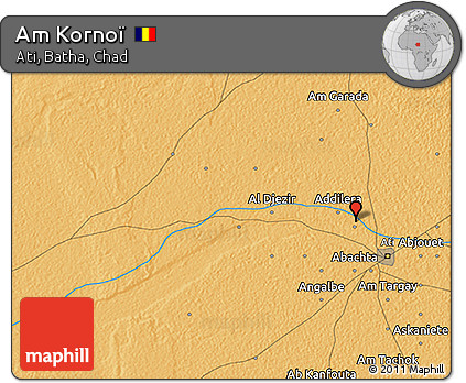 Political 3D Map of Am Kornoï